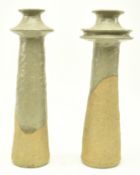 TWO CONTEMPORARY STUDIO ART POTTERY STONEWARE VASES