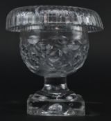 SMALL CIRCA 1800 IRISH CUT GLASS TURNOVER BOWL