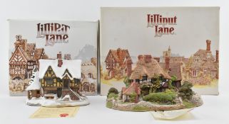 LILLIPUT LANE - TWO LARGE BOXED RESIN COTTAGE SCULPTURES
