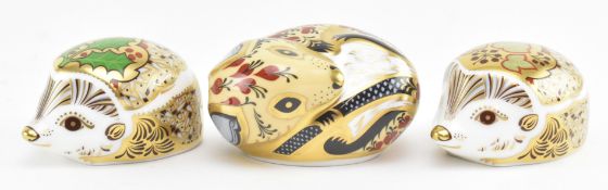 ROYAL CROWN DERBY - THREE FINE BONE CHINA PAPERWEIGHTS
