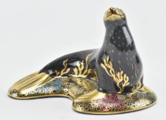 ROYAL CROWN DERBY -SEA LION - FINE BONE CHINA PAPERWEIGHT