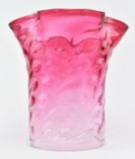 VICTORIAN CIRCA 1880S CRANBERRY GLASS GAS LAMP SHADE