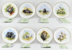 SET OF EIGHT DAVID SHEPHERD WEDGWOOD COLLECTORS PLATES