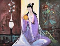 AFTER LIN FENGMIAN (1900-1991) - LADY HOLDING A MIRROR 林风眠 - 仕女
