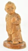 REPUBLIC PERIOD BOXWOOD CARVING OF A CHILD 民国 黄杨木金童祝寿雕像