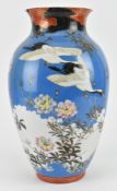 JAPANESE MEIJI MATSUMURA CERAMIC VASE 日本明治九谷烧松村造花鸟瓶