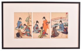 TOYOHARA CHIKANOBU - BEAUTIES ENJOYING REFRESHMENTS