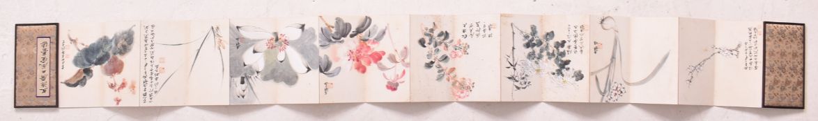 ZHANG DAQIAN - ALBUM OF EIGHT FLOWER PAINTING 張大千 花卉集錦冊