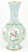 QING REPUBLIC ERA ENAMELLED VASE 晚清民初 制铜胎画珐琅花鸟瓶