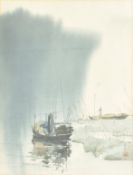 ATT YU CHUNQUAN - RIVERSIDE SCENE WATERCOLOUR 喻春泉款 水墨山水