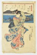 UTAGAWA KUNISADA - PORTRAIT OF A LADY 歌川国贞 -女士
