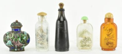 GROUP OF FIVE QING/REPUBLIC SNUFF BOTTLES 清/民国 鼻烟壶一组五个