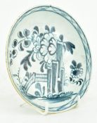 QING 18TH CENTURY BLUE AND WIHITE SAUCER 清 十八世纪青花小碟