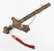 QING DYNASTY CASH COIN SWORD-SHAPED TALISMAN 清钱币古钱剑