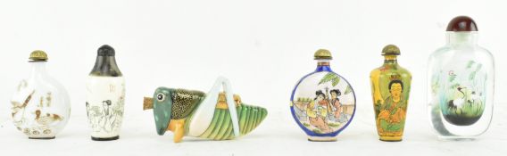 QING TO REPUBLIC ERA SNUFF BOTTLES 清到民国 鼻烟壶一组六个