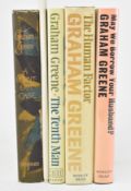 GREENE, GRAHAM. COLLECTION OF FIVE FIRST EDITIONS IN DWS