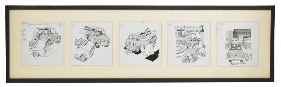 MCLACHLAN, EDWARD (B. 1940) ORIGINAL SET OF FIVE CARTOONS