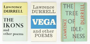 DURRELL, LAWRENCE. THREE FIRST EDITION POETRY COLLECTIONS