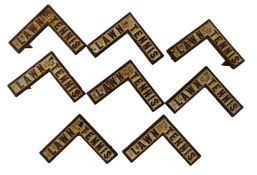 EIGHT EARLY 20TH CENTURY CAST IRON LAWN TENNIS COURT MARKING PINS