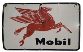 MOBIL - LARGE FORECOURT ENAMEL ADVERTISING SIGN