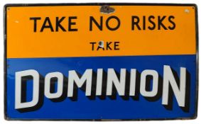 DOMINION - LARGE POINT OF SALE ENAMEL ADVERTISING SIGN