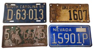 SELECTION OF AMERICAN CAR NUMBER PLATES