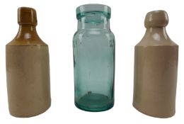 VINTAGE ADVERTISING. BOWLER OF BATH STONEWARE BOTTLE & ANOTHER