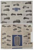 MORRIS AUTOMOBILES - TWO VNITAGE EARLY TO MID 20TH CENTURY CAR POSTERS