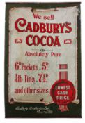 CADBURY'S COCOA - TURN OF THE CENTURY TIN SIGN