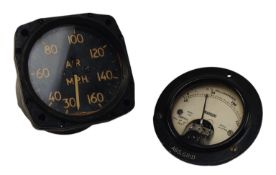SMITH'S MPH CAR GAUGE AND MARCONI MILLIAMPERES GAUGE