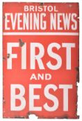 BRISTOL EVENING NEWS - ADVERTISING ENAMEL SIGN
