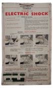 ELECTRIC SHOCK - MID CENTURY INFORMATION TIN SIGN
