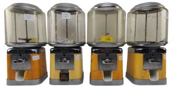 BEAVER - FOUR VINTAGE 20P SWEET VENDING MACHINES DISPENSERS