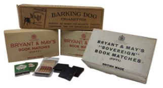 TOBACCIANA. THREE VINTAGE BOXED BRYANT & MAY SOVEREIGN BOOK MATCHES & OTHERS