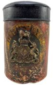 TOBACCIANA - 19TH CENTURY PARNELL & SONS OF BRISTOL PAINTED TOBACCO JAR WITH ROYAL CREST