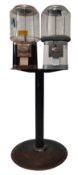 BEAVER - TWO VINTAGE 20- SWEET VENDING MACHINES ON STAND