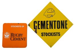 CEMENT - TWO PORCELAIN ENAMEL ADVERTISING SIGNS