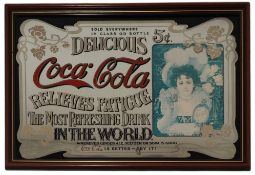 VINTAGE COCA COLA PUB ADVERTISING MIRROR