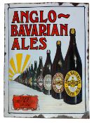 ANGLO-BAVARIAN ALES - 1930S POINT OF SALE ENAMEL SIGN