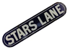 STARS LANE - 19TH CENTURY VICTORIAN ENAMEL STREET SIGN