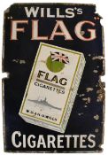 EARLY 20TH CENTURY WILLS FLAG CIGARETTES ENAMEL SIGN