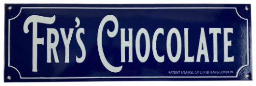 FRY'S CHOCOLATE - 1970S ENAMEL ADVERTISING SIGN