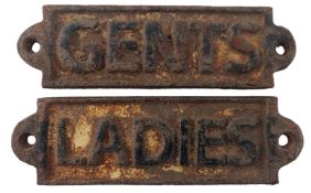 LADIES & GENTS - TWO CAST IRON DOOR PLAQUES