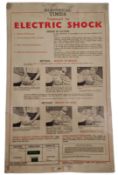 ELECTRIC SHOCK - MID CENTURY INFORMATION TIN SIGN