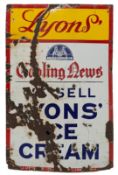 LYONS' - 20TH CENTURY POINT OF SALE ENAMEL SIGN