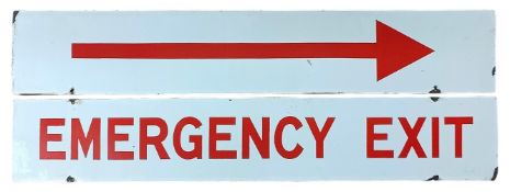 EMERGENCY EXIT - TWO PORCELAIN ENAMEL SIGN