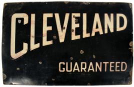 CLEVELAND GUARANTEED POINT OF SALE ENAMEL ADVERTISING SIGN