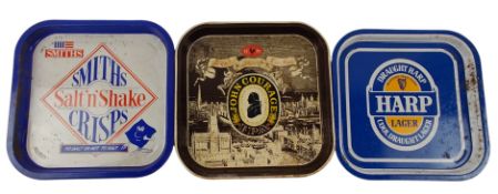BREWERIANA - THREE PUB ADVERTISING TIN TRAYS