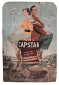CAPSTAN - VINTAGE MID CENTURY CIGARETTE ADVERTISING FIRE SCREEN BOARD