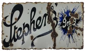 STEPHENS INK - DOUBLE SIDED ENAMEL ADVERTISING SIGN